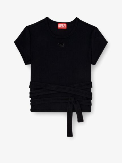 Diesel T-BUNNY-TAIL-S1 Cotton T-shirt With Tie Bands