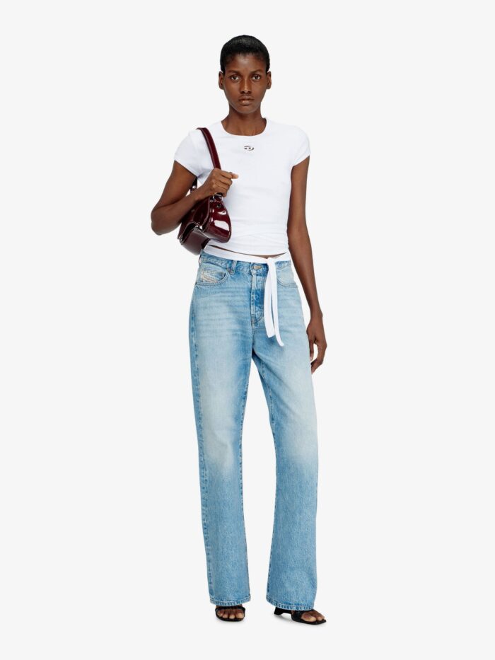 Diesel T-BUNNY-TAIL- S1 Cotton T-shirt With Tie Bands