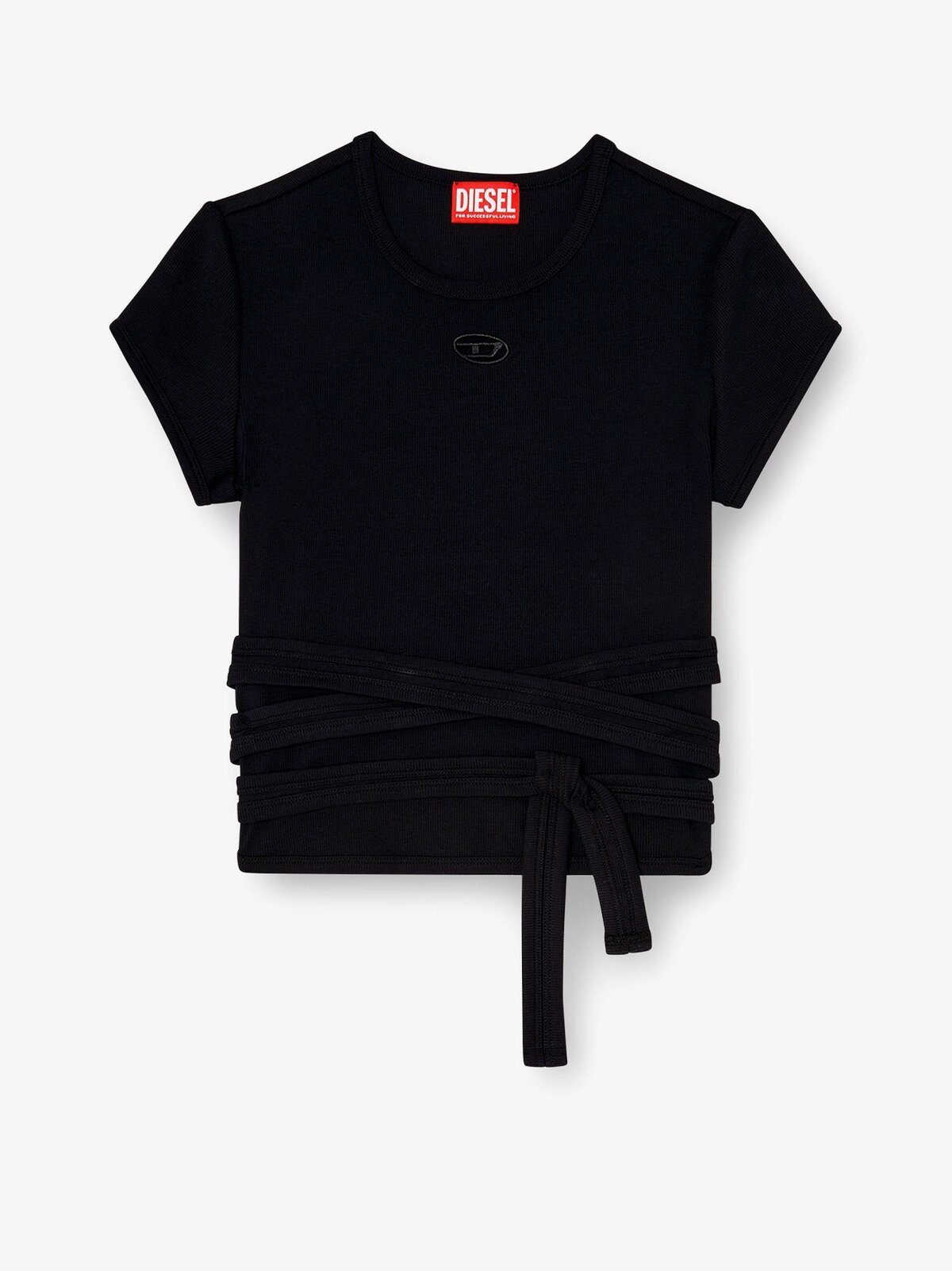 Diesel T-BUNNY-TAIL-S1 Cotton T-shirt With Tie Bands