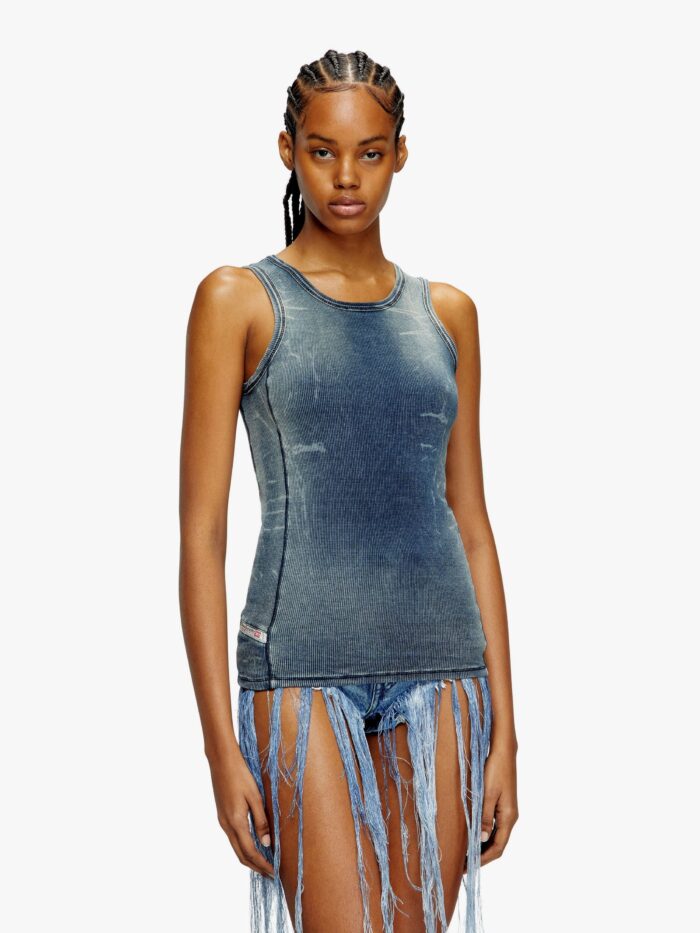 Diesel T-go Stretch Cotton Top With Used Effect