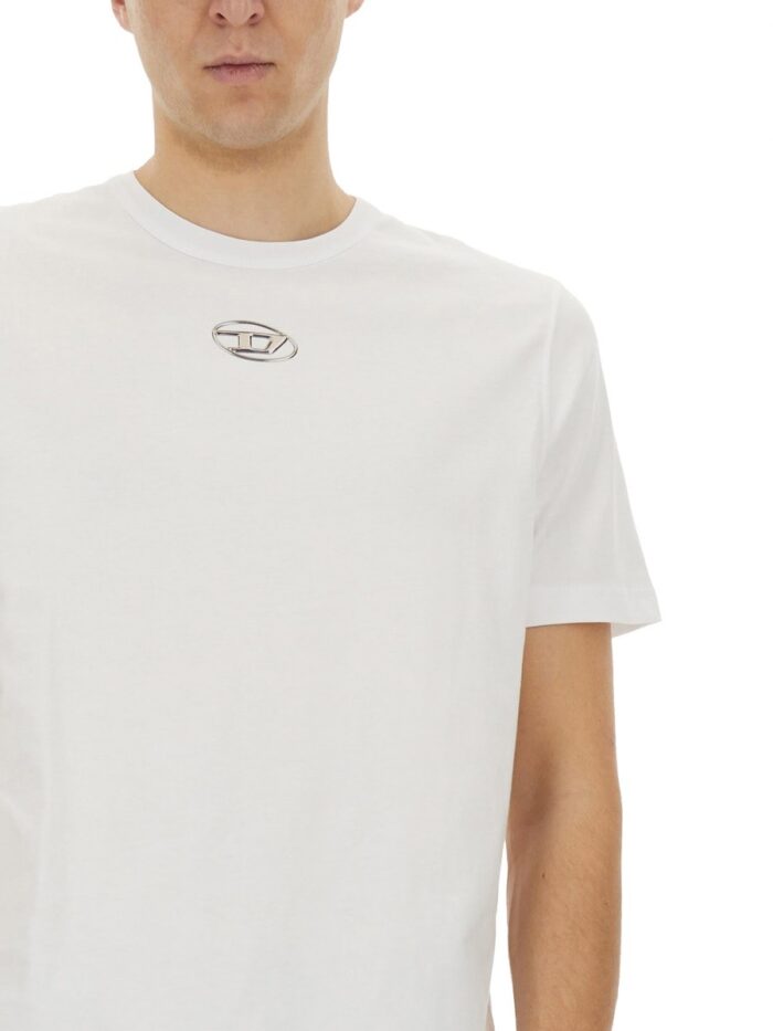 Diesel T-SHIRT CON LOGO OVAL D IN METALLO