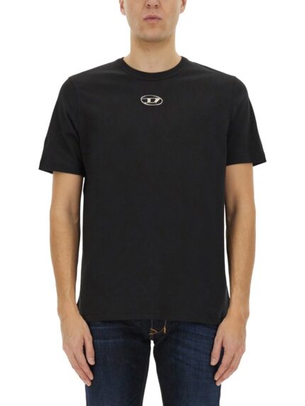 Diesel T-SHIRT CON LOGO OVAL D IN METALLO