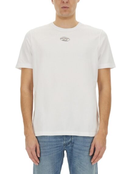 Diesel T-SHIRT CON LOGO OVAL D IN METALLO