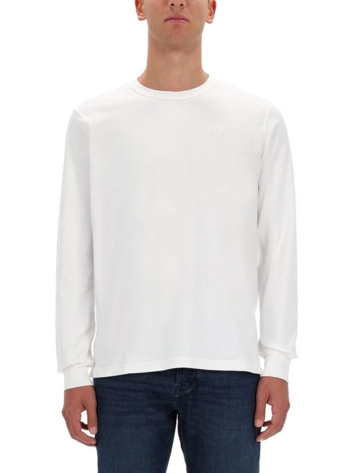 diesel t shirt with embroidered logo Diesel T-SHIRT WITH EMBROIDERED LOGO