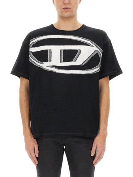 Diesel T-SHIRT WITH MAXI OVAL D