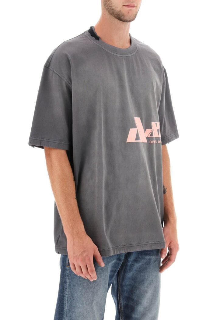 Diesel 't-washrat' T-shirt With Flocked Logo