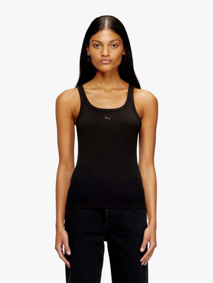 Diesel T-Wife-Od Ribbed Cotton Tank Top