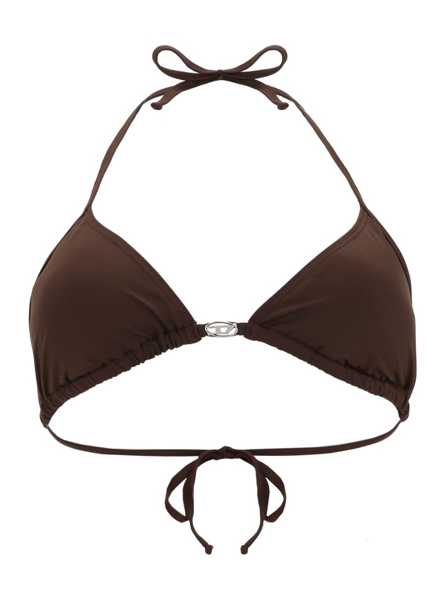 Diesel TOP BIKINI IN NYLON CON CHIUSURA A LACCETTI