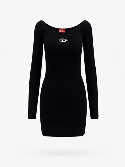 Diesel Viscose Blend Dress With Metal Oval-d Logo