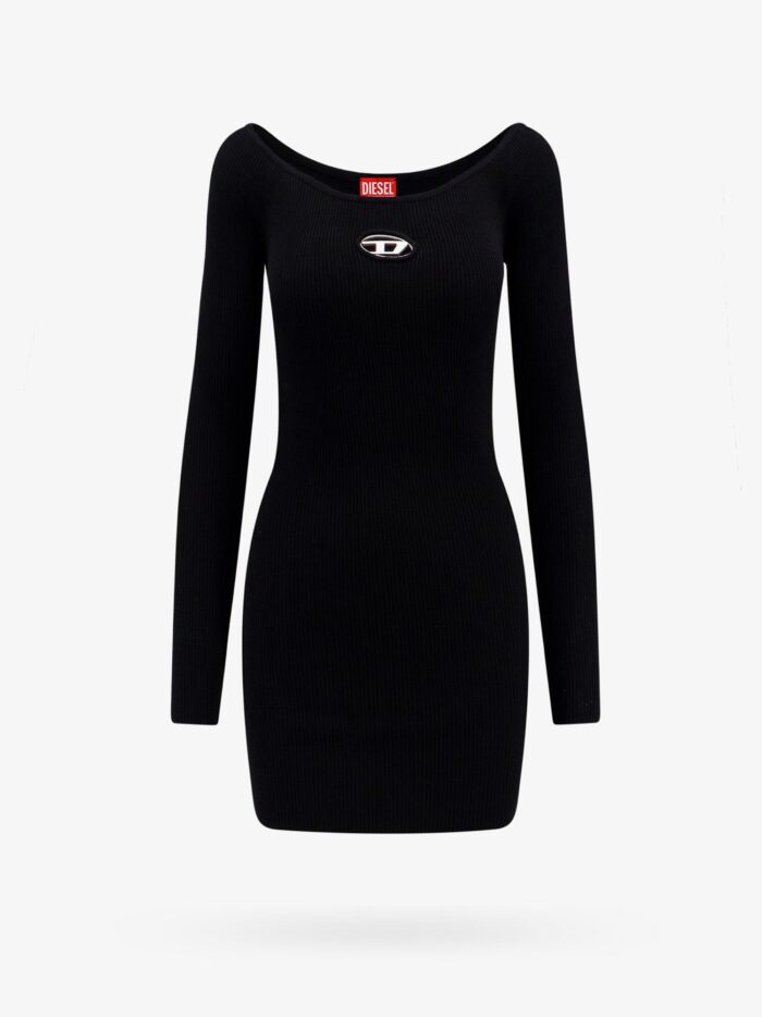 Diesel Viscose Blend Dress With Metal Oval-d Logo