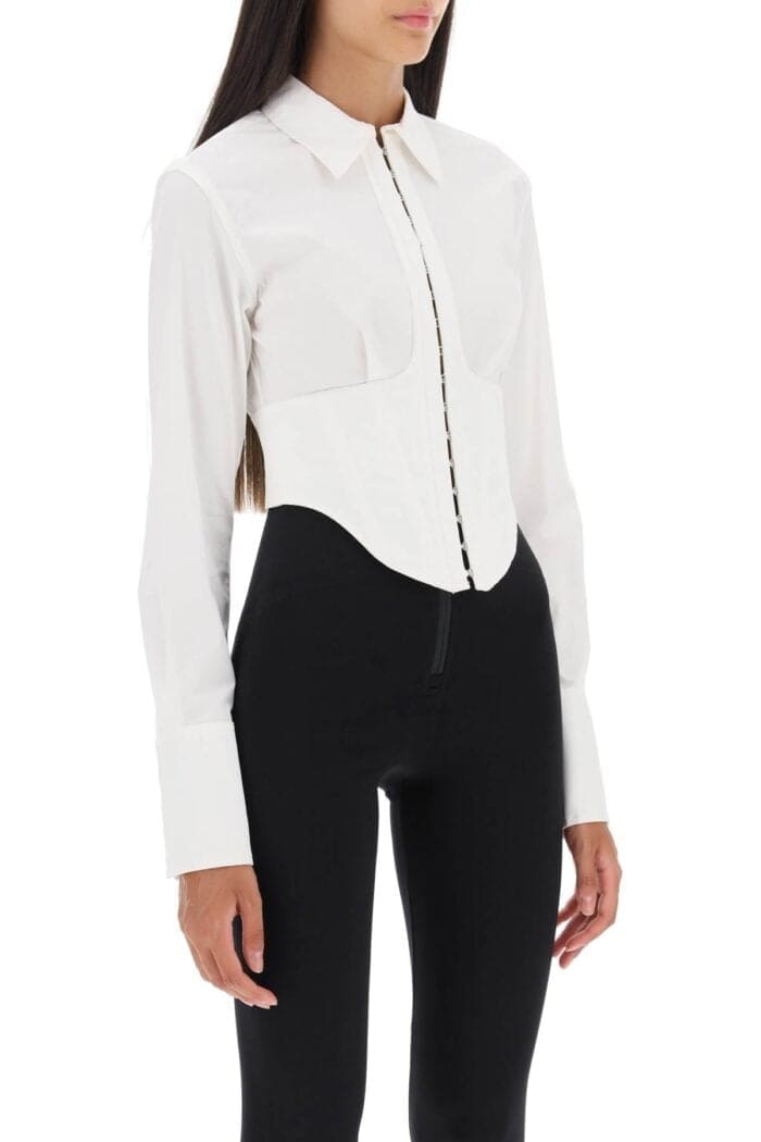 Dion Lee Cropped Shirt With Underbust Corset