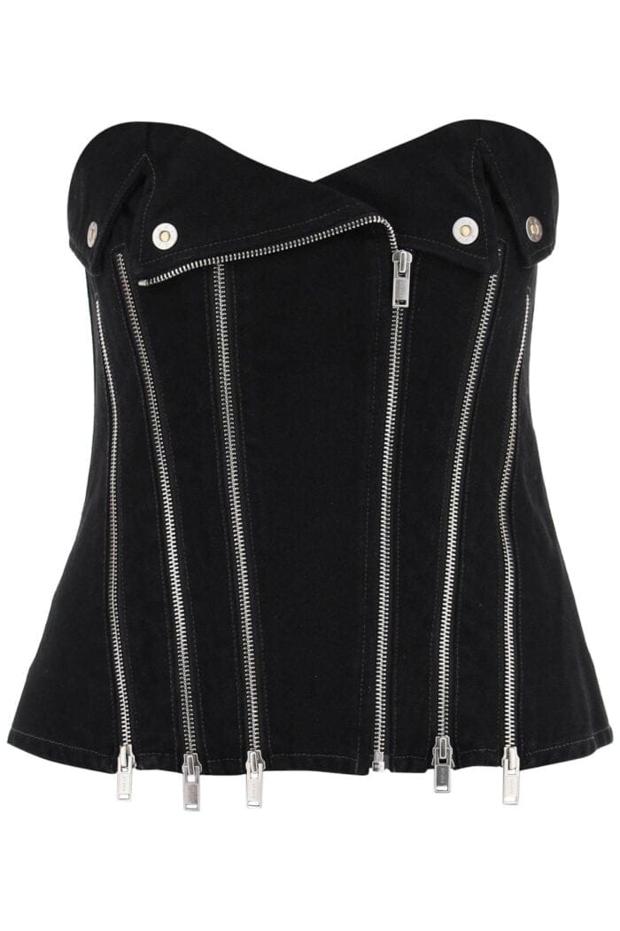 Dion Lee Denim Biker Corset Top