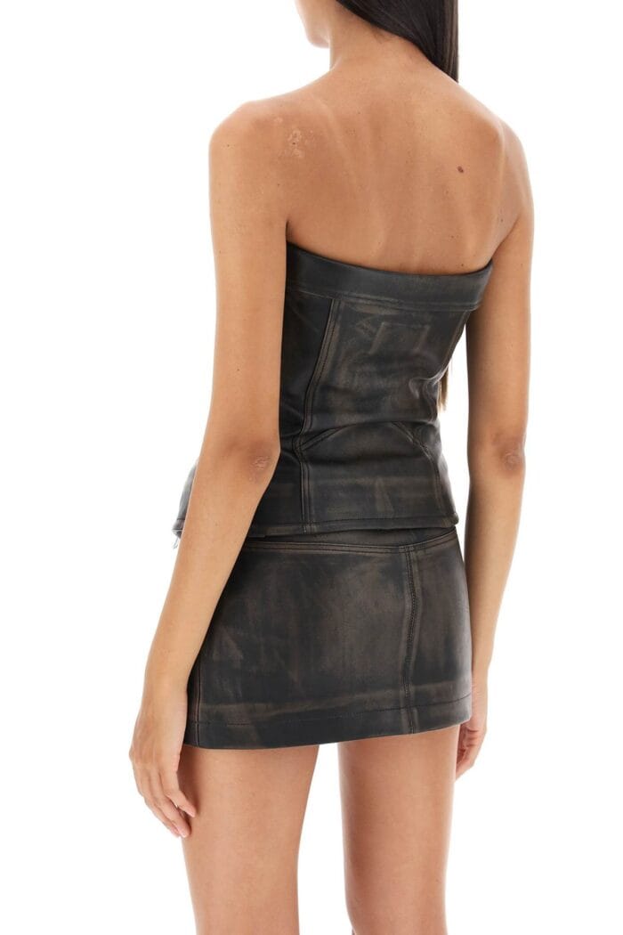 Dion Lee Leather Biker Corset Top