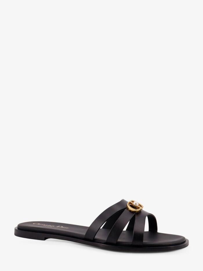 Dior 30M Leather Sandals With Metal CD Logo