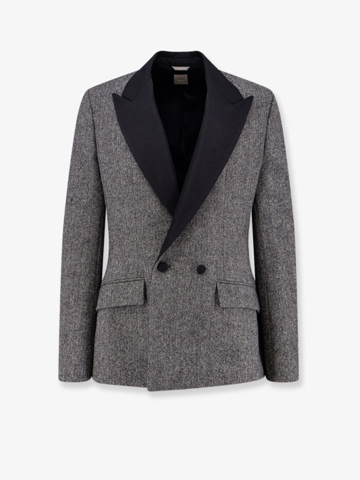 Dior Bar Herringbone Virgin Wool Blazer