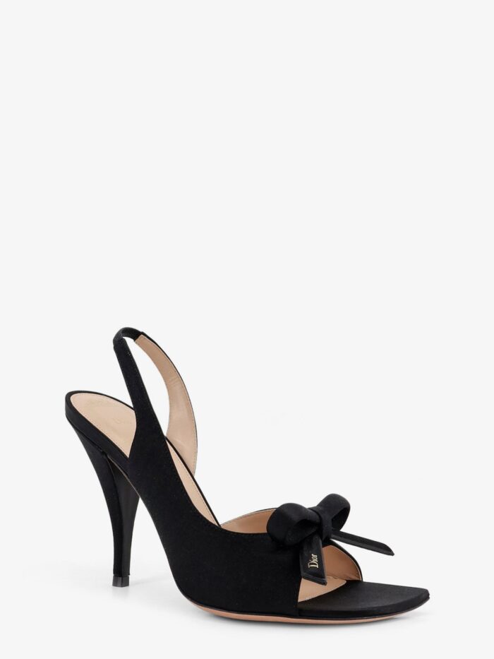Dior Bow Satin Sandals With Logo Bow Detail