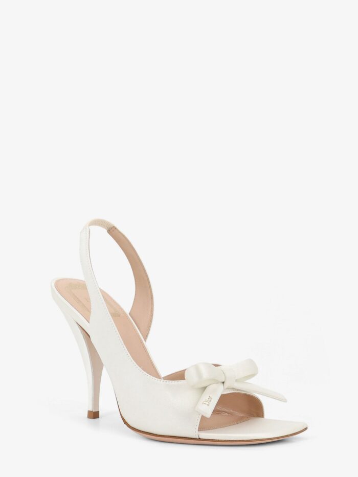 Dior Bow Satin Sandals With Logo Bow Detail