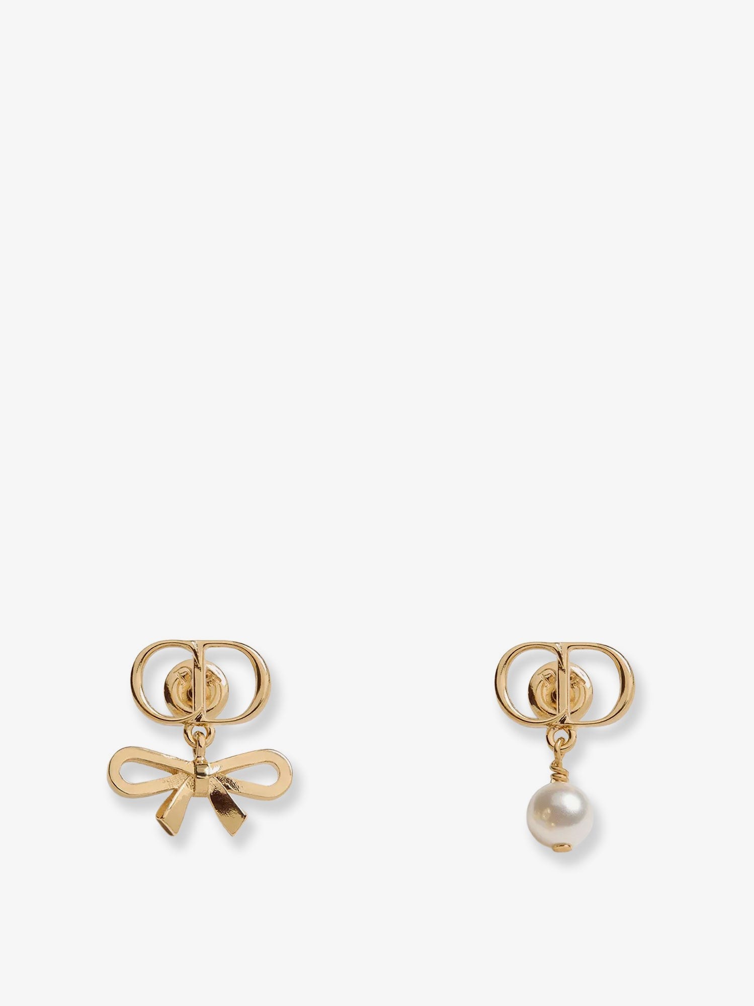 Dior CD Mini Bow Brass Earrings