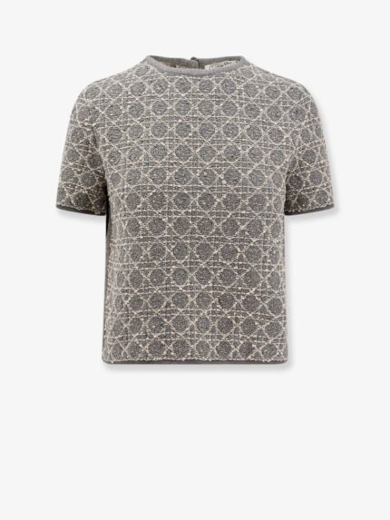 Dior Cotton Blend Sweater With Jacquard Motif