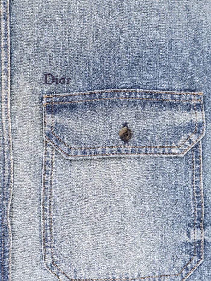 Dior Cotton Shirt Jacket With Embroidered Lettering Logo