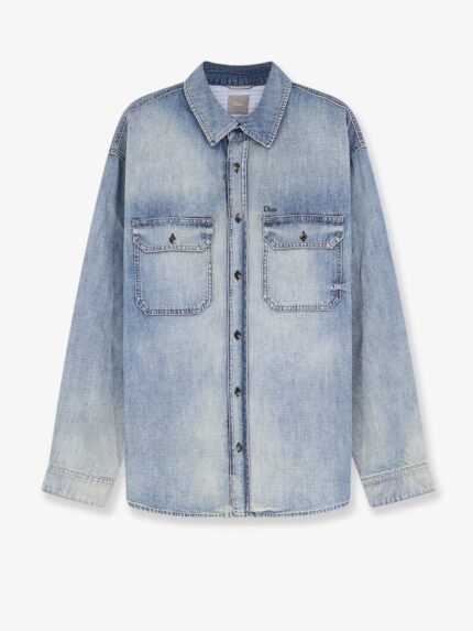 Dior Cotton Shirt Jacket With Embroidered Lettering Logo