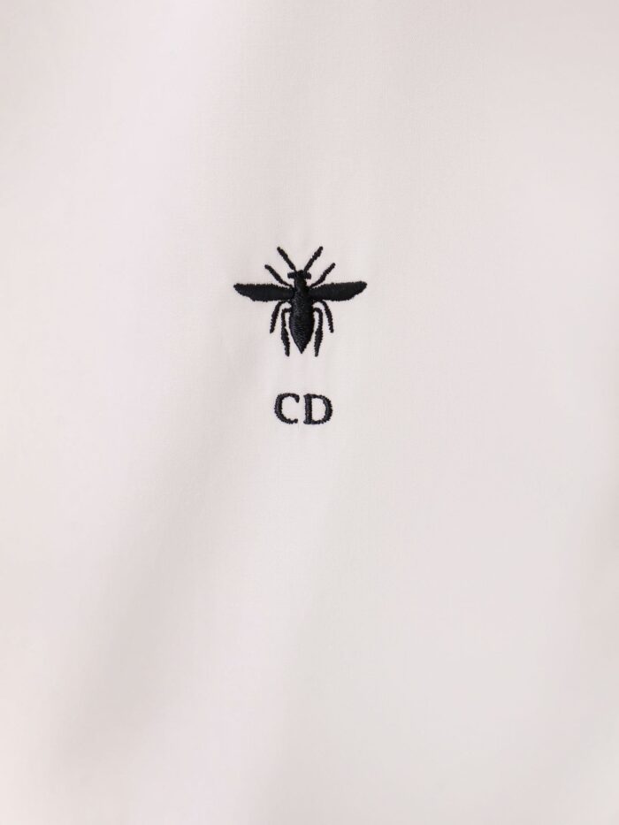 Dior Cotton Shirt With Bee And Monogram Embroidery