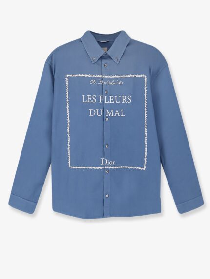 Dior Cotton Shirt With Book Cover Embroidery