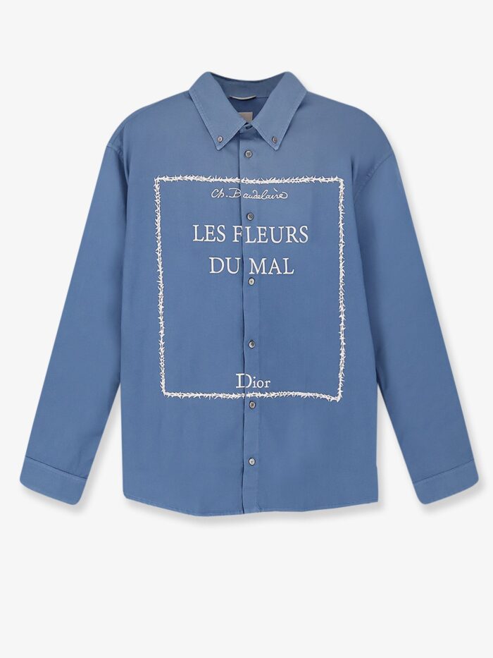 Dior Cotton Shirt With Book Cover Embroidery