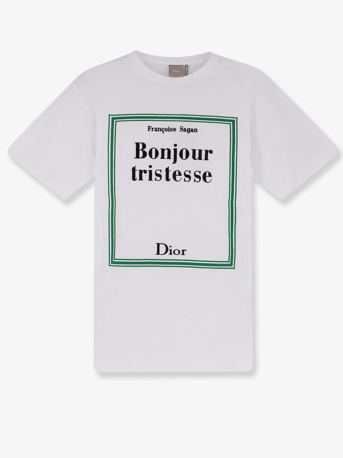 dior cotton t shirt with book cover embroidery Dior Cotton T-shirt With Book Cover Embroidery