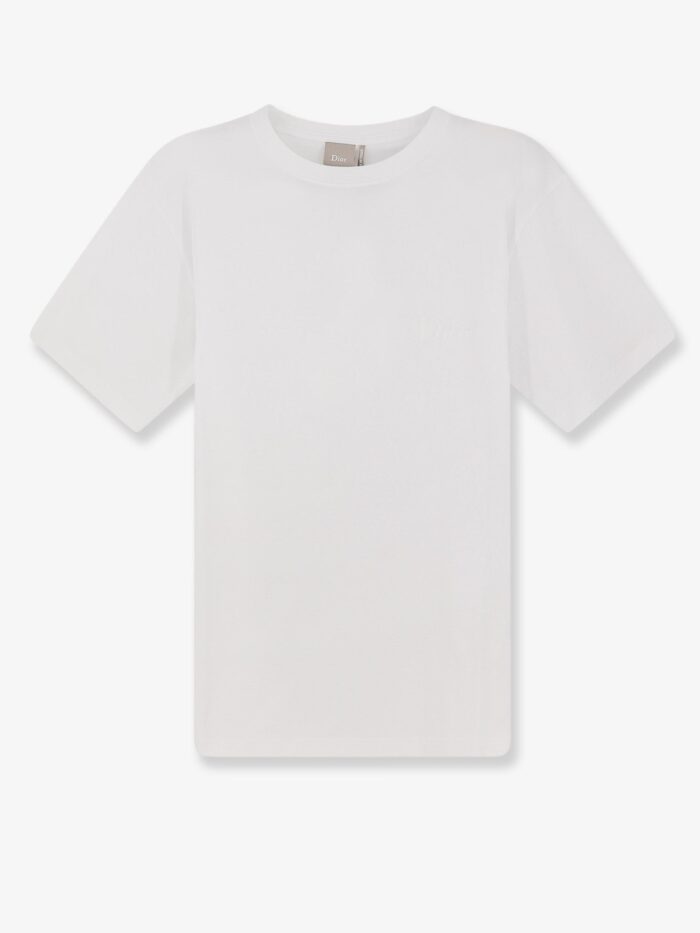 dior cotton t shirt with embroidered logo Dior Cotton T-shirt With Embroidered Logo