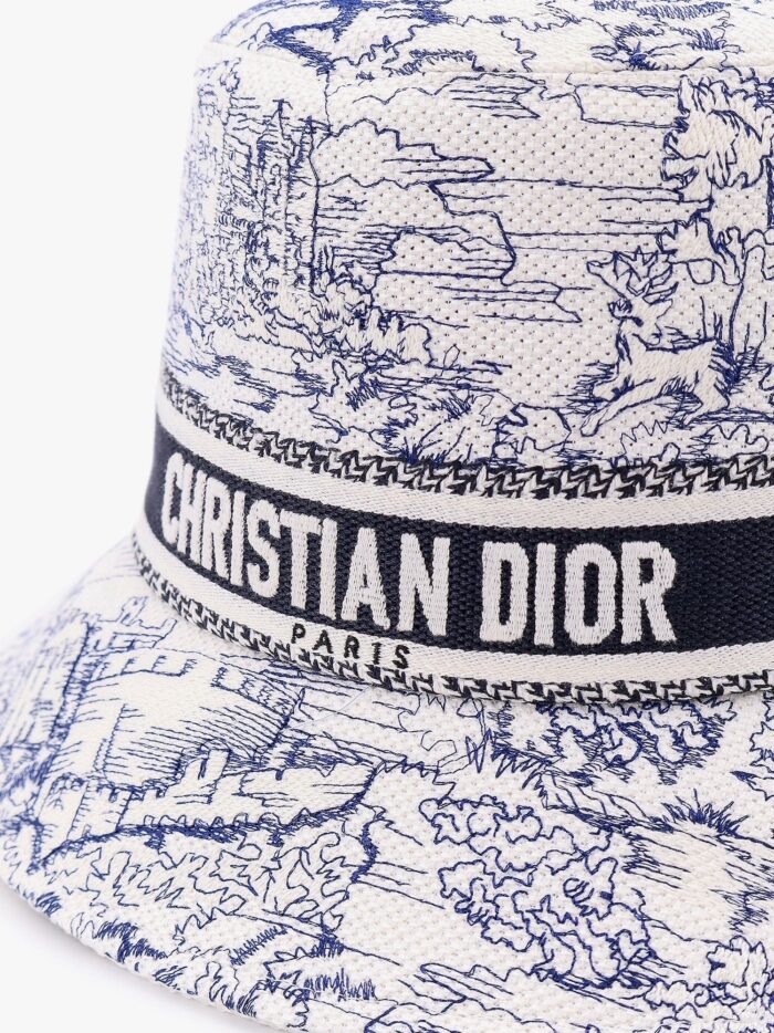 Dior D-bobby Toile De Jouy Scotland Bucket Hat With Narrow Brim
