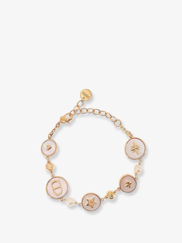 dior d luck metal bracelet with gold finish Dior D-Luck Metal Bracelet With Gold Finish