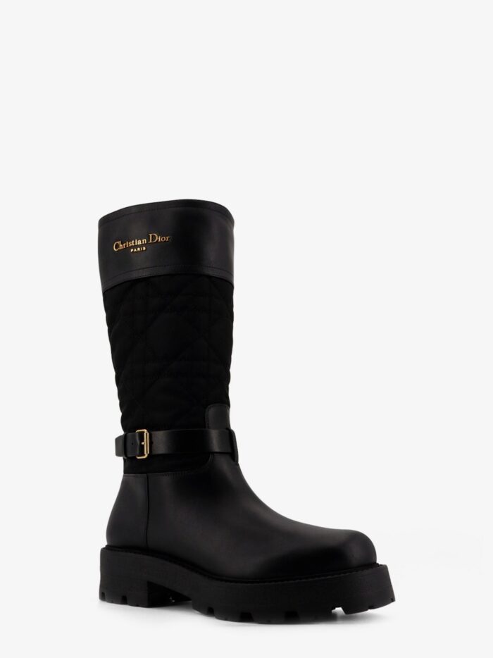 Dior D-Town Leather And Technical Fabric With Cannage Motif Boots