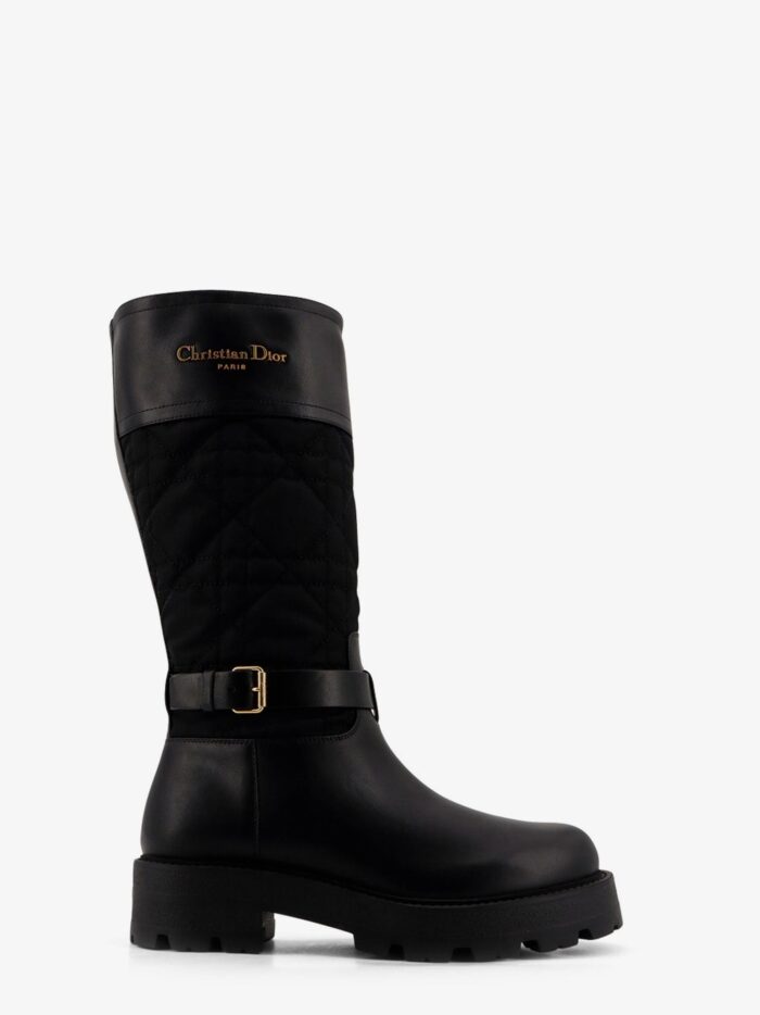 Dior D-Town Leather And Technical Fabric With Cannage Motif Boots