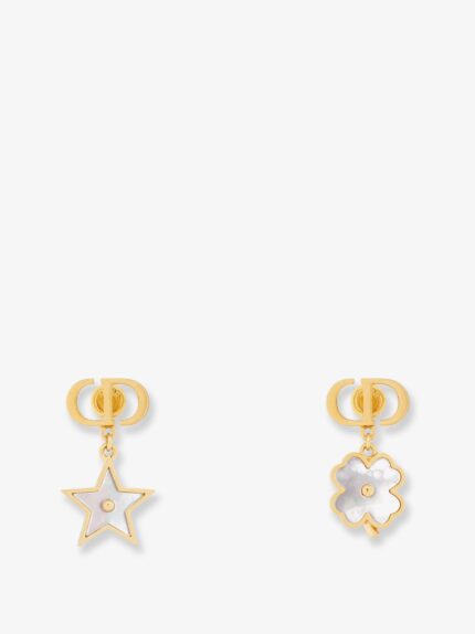 Dior Destiny Metal And Mother Of Pearl Earrings