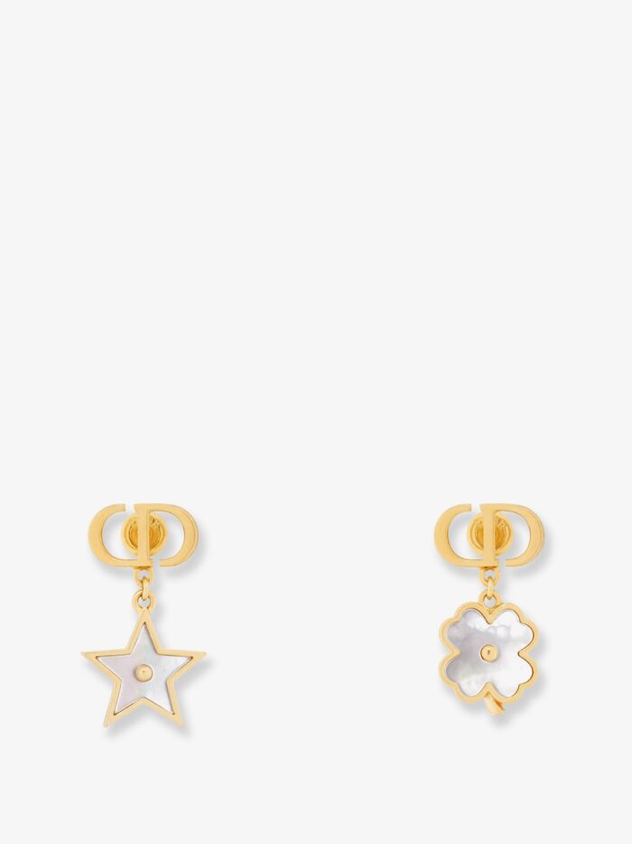 Dior Destiny Metal And Mother Of Pearl Earrings