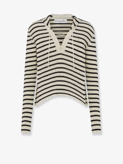 Dior Dioriviera Striped Linen And Silk Sweater