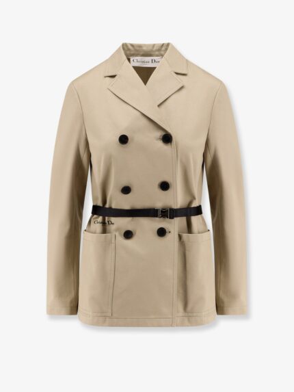 Dior Fitted Cotton Trench With Grosgrain Belt