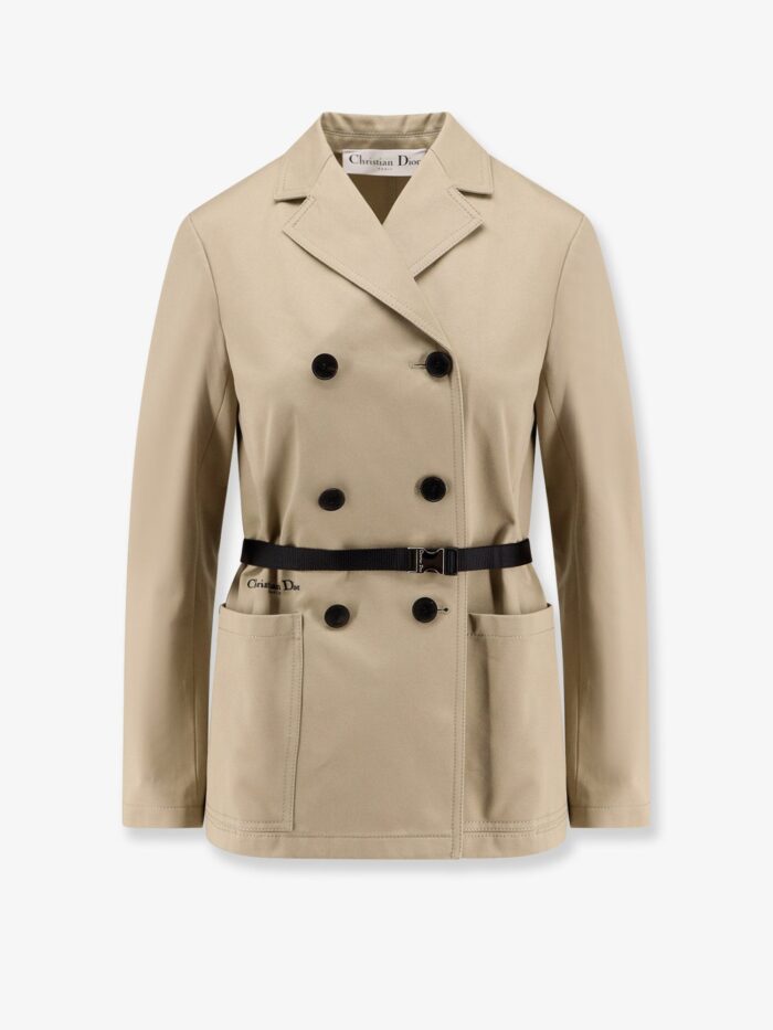 Dior Fitted Cotton Trench With Grosgrain Belt