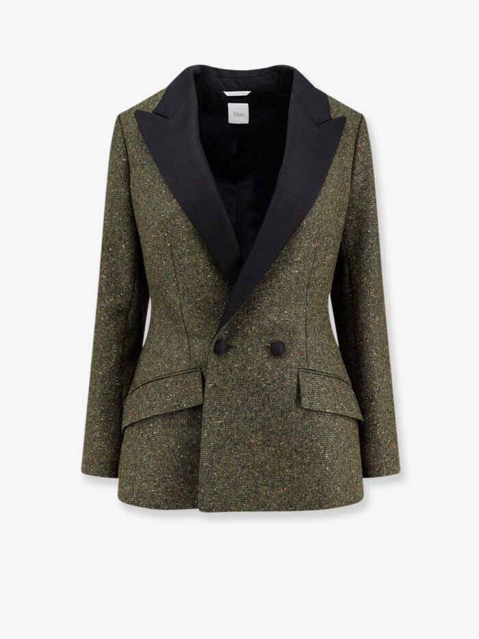Dior Fitted Silk And Virgin Wool Blend Tweed Blazer