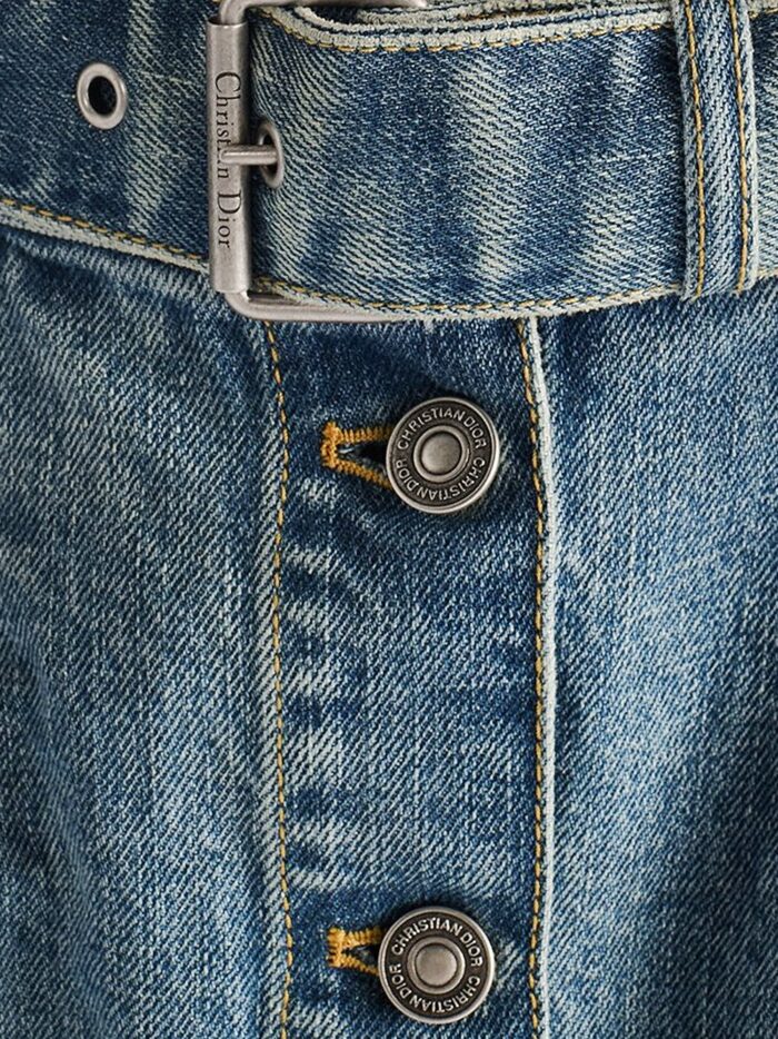 Dior Flared Midi Denim Skirt