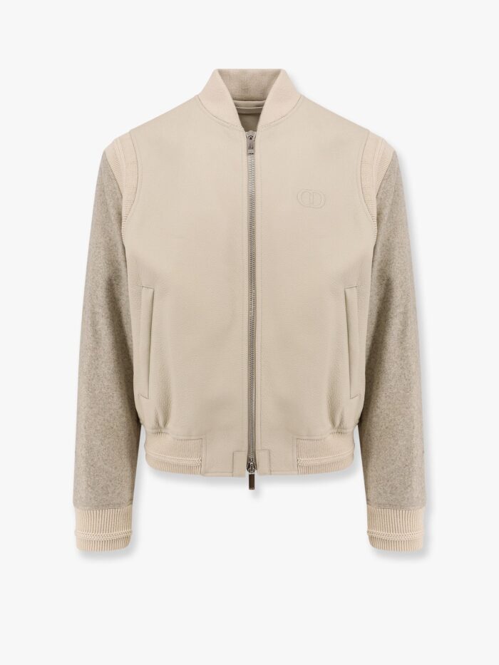 Dior Leather And Wool Jacket With Cd Icon Logo