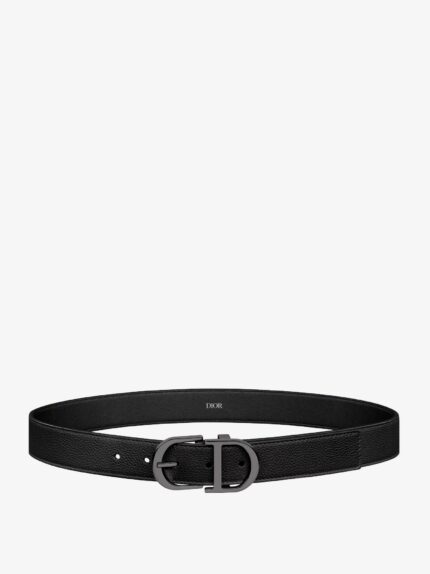 Dior Leather Belt With Metal CD Logo