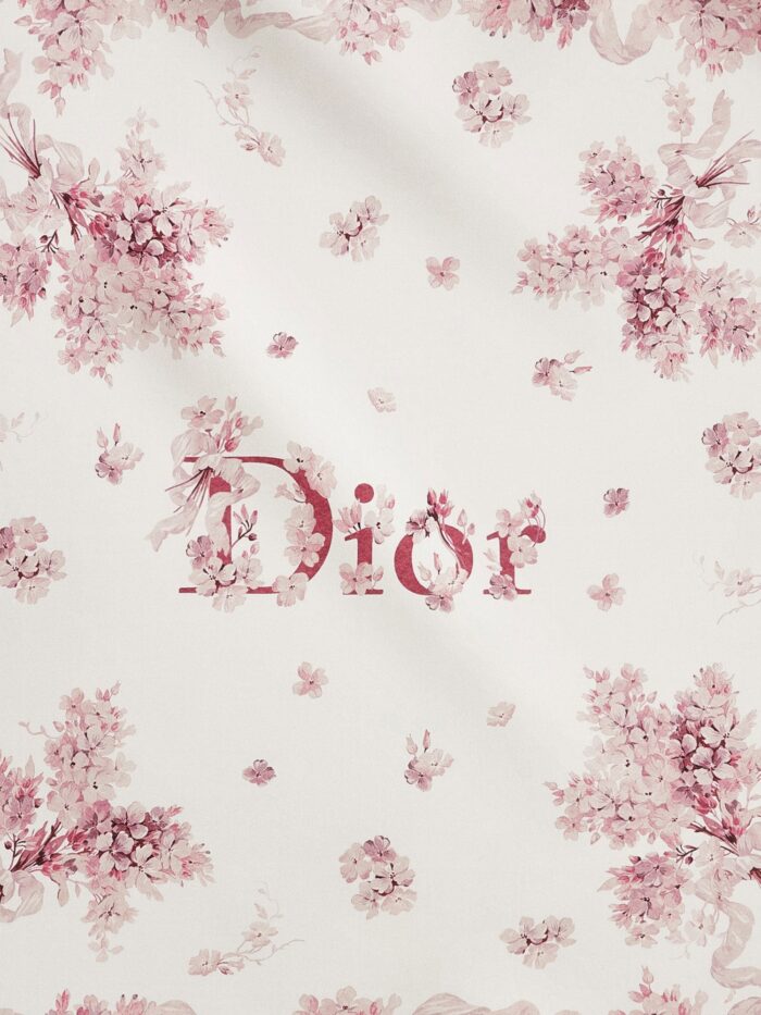 Dior Lilac Bouquet Print Silk Foulard