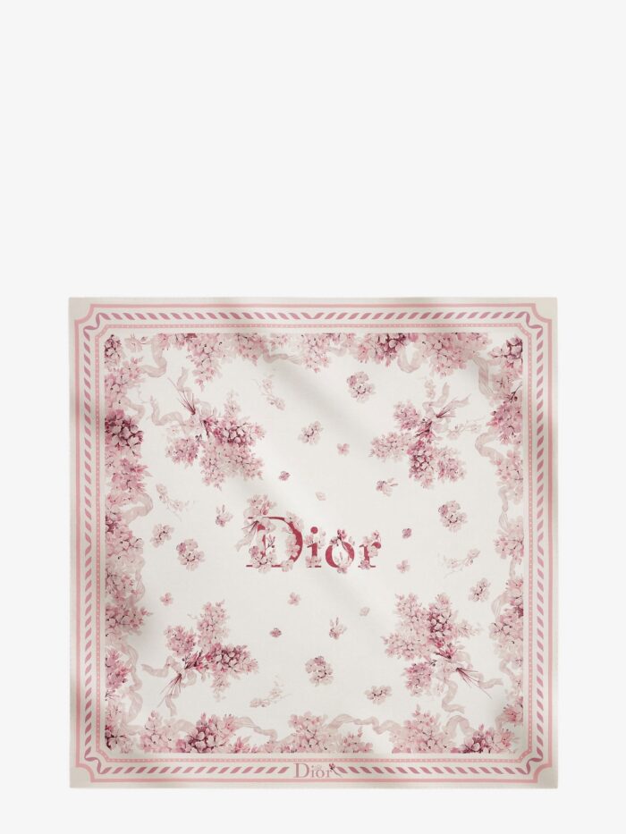 dior lilac bouquet print silk foulard Dior Lilac Bouquet Print Silk Foulard