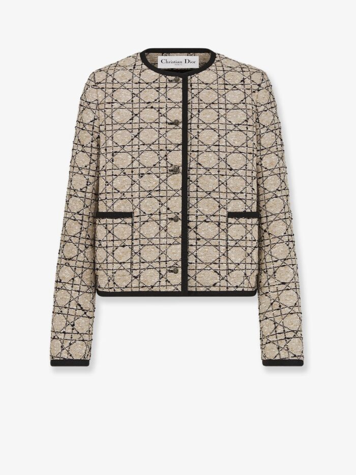 Dior Macrocannage Cotton Blend Tweed Blazer
