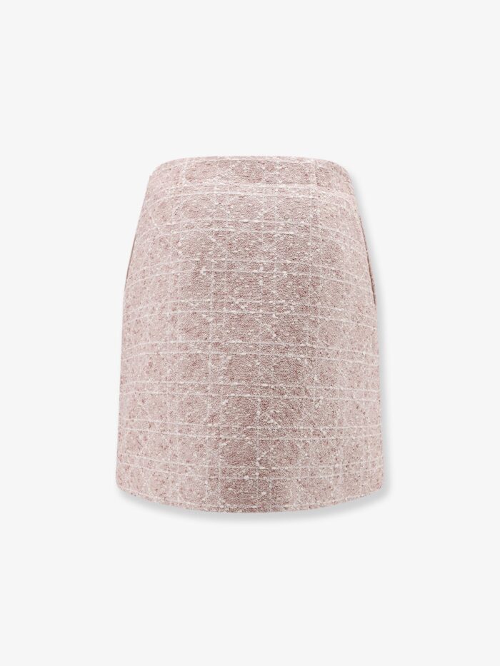 Dior Macrocannage Cotton Blend Tweed Mini Skirt