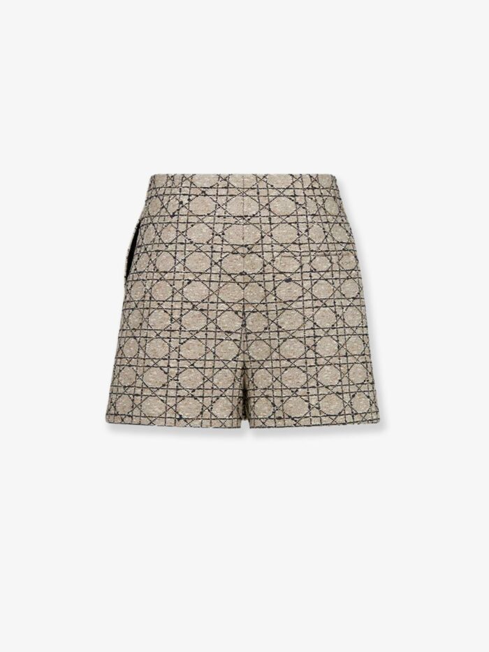 dior macrocannage cotton blend tweed shorts Dior Macrocannage Cotton Blend Tweed Shorts