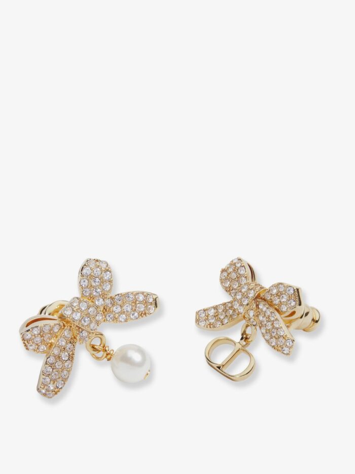 Dior Metal Earrings With Pearls And Crystals