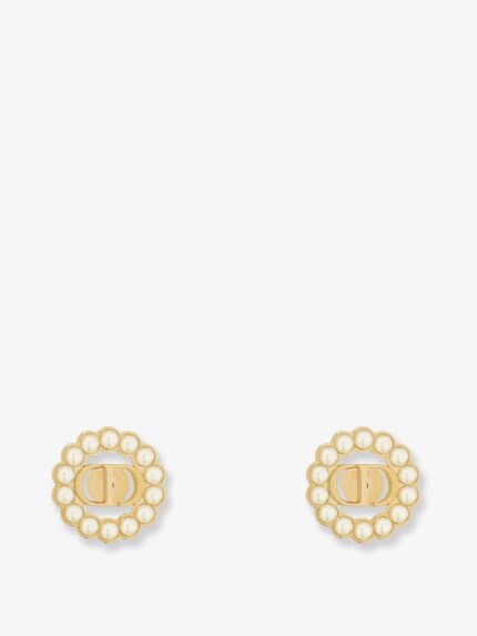 Dior Metal Petit CD Circle Earrings With Gold Finishes